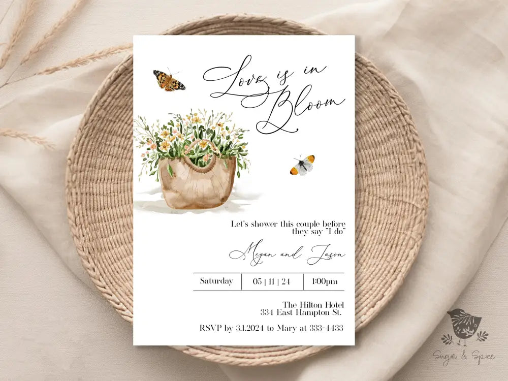 Love is in Bloom Garden Bridal Shower Invitation - Premium  from Sugar and Spice Invitations - Just $1.95! Shop now at Sugar and Spice Paper