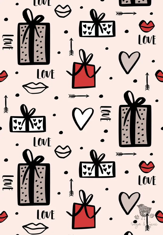 Love & Kisses Wrapping Paper - Premium Craft Supplies & Tools > Party & Gifting > Packaging & Wrapping from Sugar and Spice Invitations - Just $26.10! Shop now at Sugar and Spice Paper