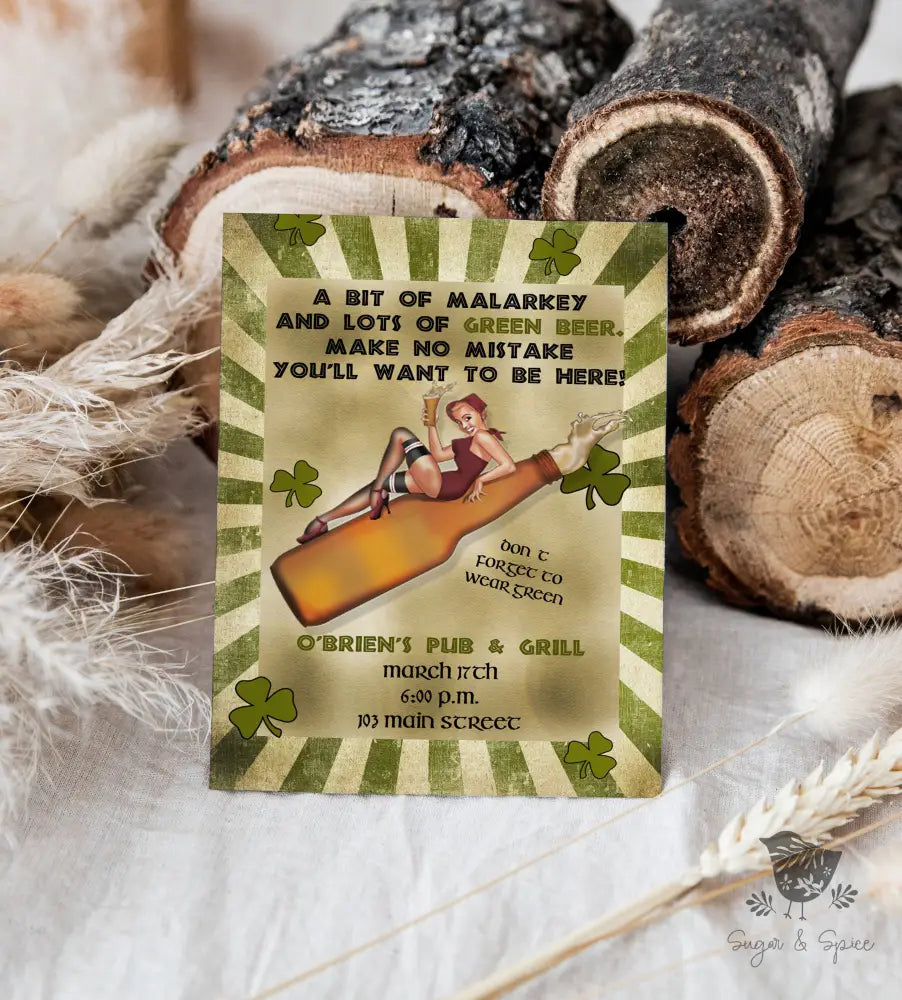 Malarky St Patricks Day Invitation - Premium  from Sugar and Spice Invitations - Just $2.50! Shop now at Sugar and Spice Paper