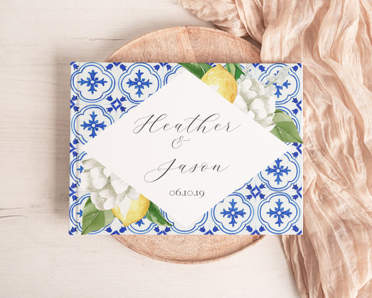 Mediterranean Lemon Wedding Guest Book