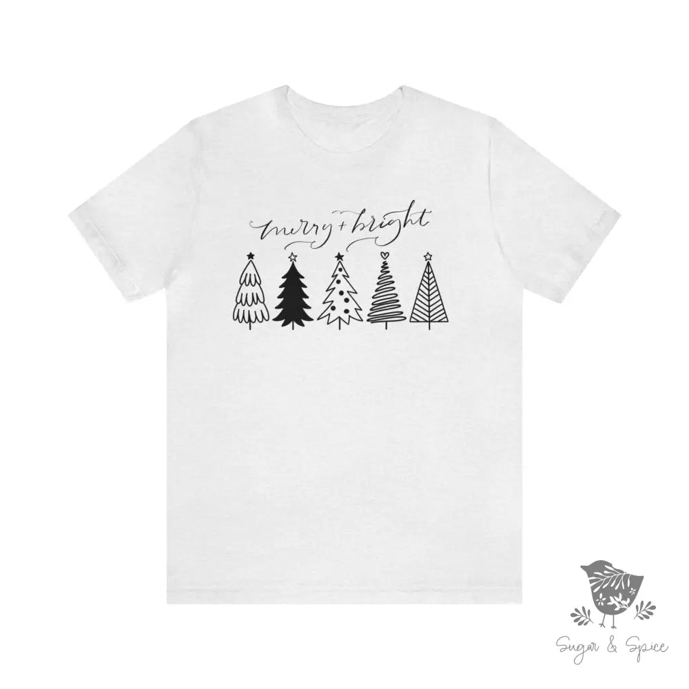 Merry and Bright Christmas T-Shirt - Premium T-Shirt from Printify - Just $24.29! Shop now at Sugar and Spice Paper