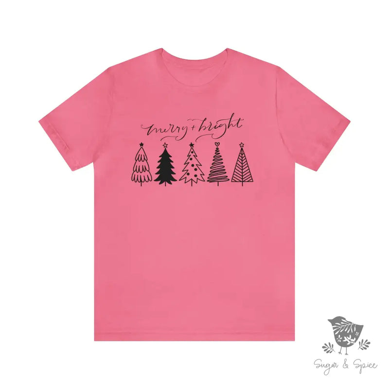 Merry and Bright Christmas T-Shirt - Premium T-Shirt from Printify - Just $24.29! Shop now at Sugar and Spice Paper