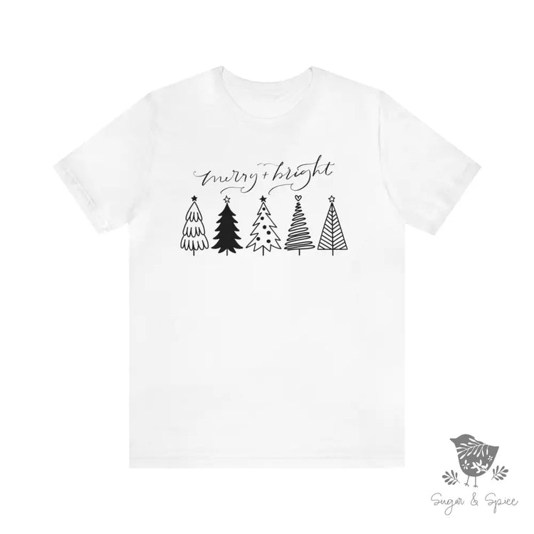 Merry And Bright Christmas T-Shirt White / S