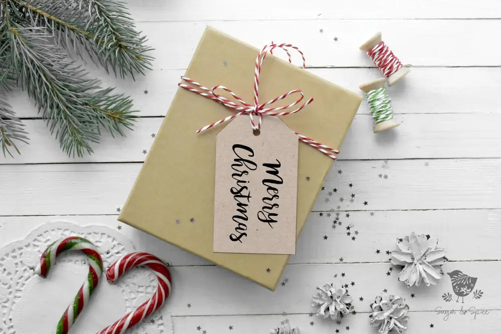 Merry Christmas Kraft Gift Tag - Premium Craft Supplies & Tools > Party & Gifting > Labels, Stickers & Tags > Tags from Sugar and Spice Invitations - Just $26! Shop now at Sugar and Spice Paper