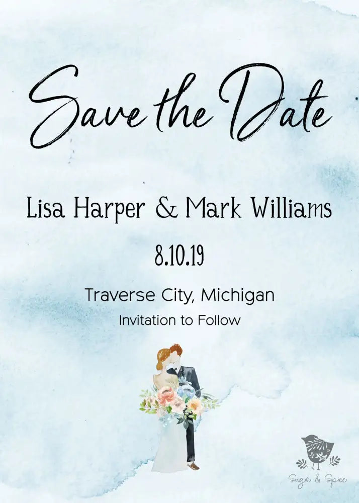 Michigan Watercolor Map Save the Date - Premium Paper & Party Supplies > Paper > Invitations & Announcements > Invitations from Sugar and Spice Invitations - Just $2.50! Shop now at Sugar and Spice Paper