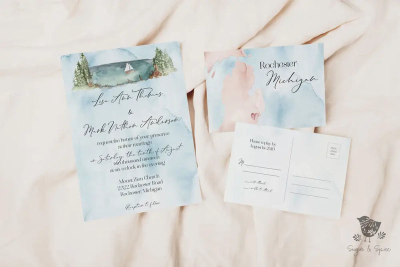 Michigan Wedding Invitation Suite - Premium  from Sugar and Spice Invitations - Just $2.10! Shop now at Sugar and Spice Paper