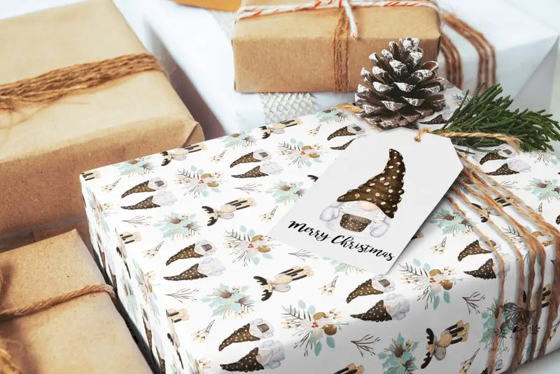 Mint Gnome & Moose Wrapping Paper - Premium Craft Supplies & Tools > Party & Gifting > Packaging & Wrapping from Sugar and Spice Invitations - Just $26.10! Shop now at Sugar and Spice Paper