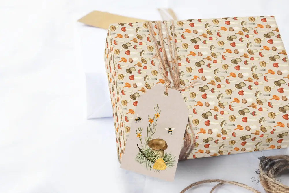 Mushroom Kraft Wrapping Paper - Premium Craft Supplies & Tools > Party & Gifting > Packaging & Wrapping from Sugar and Spice Invitations - Just $26.10! Shop now at Sugar and Spice Paper