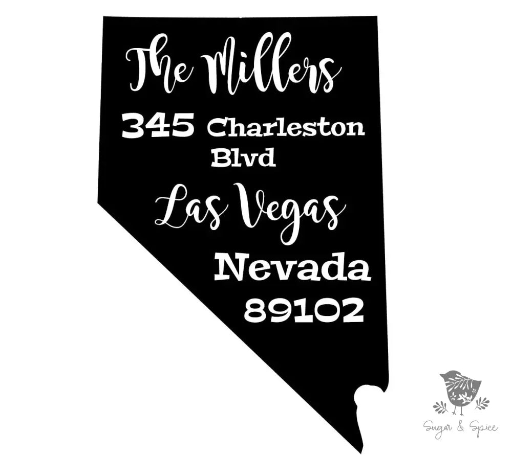 Nevada Self Inking Address Stamp Personalized, State Stamp, Custom Stamp - Premium Craft Supplies & Tools > Stamps & Seals > Stamps from Sugar and Spice Invitations - Just $40! Shop now at Sugar and Spice Paper