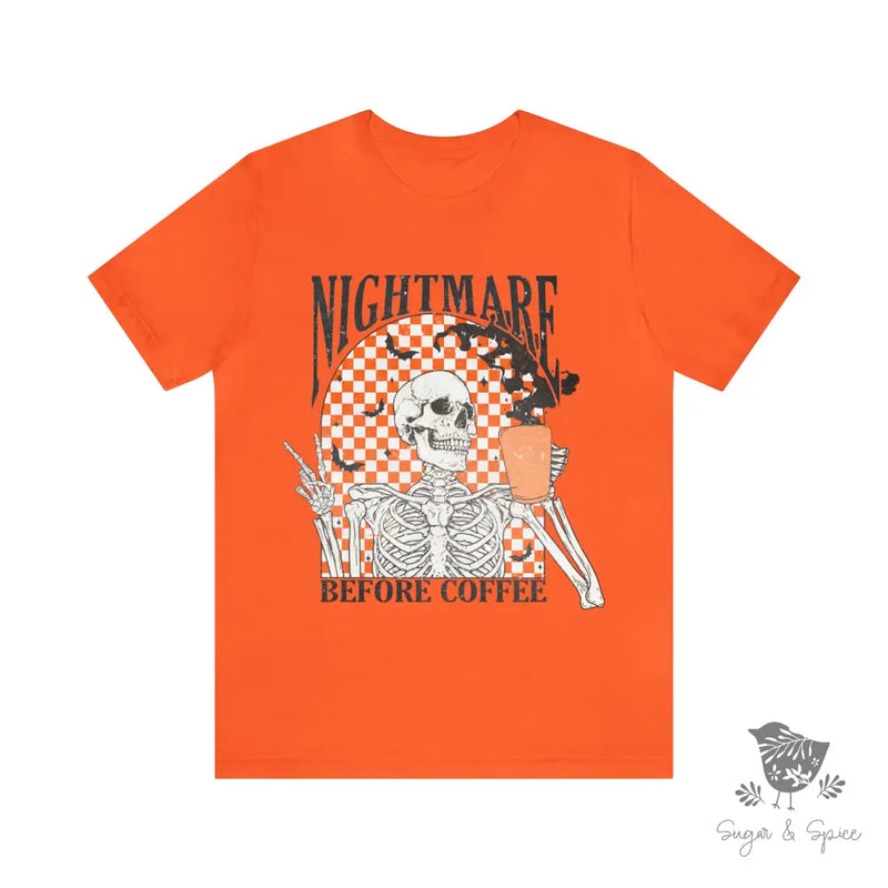 Nightmare Before Coffee T-Shirt Orange / S