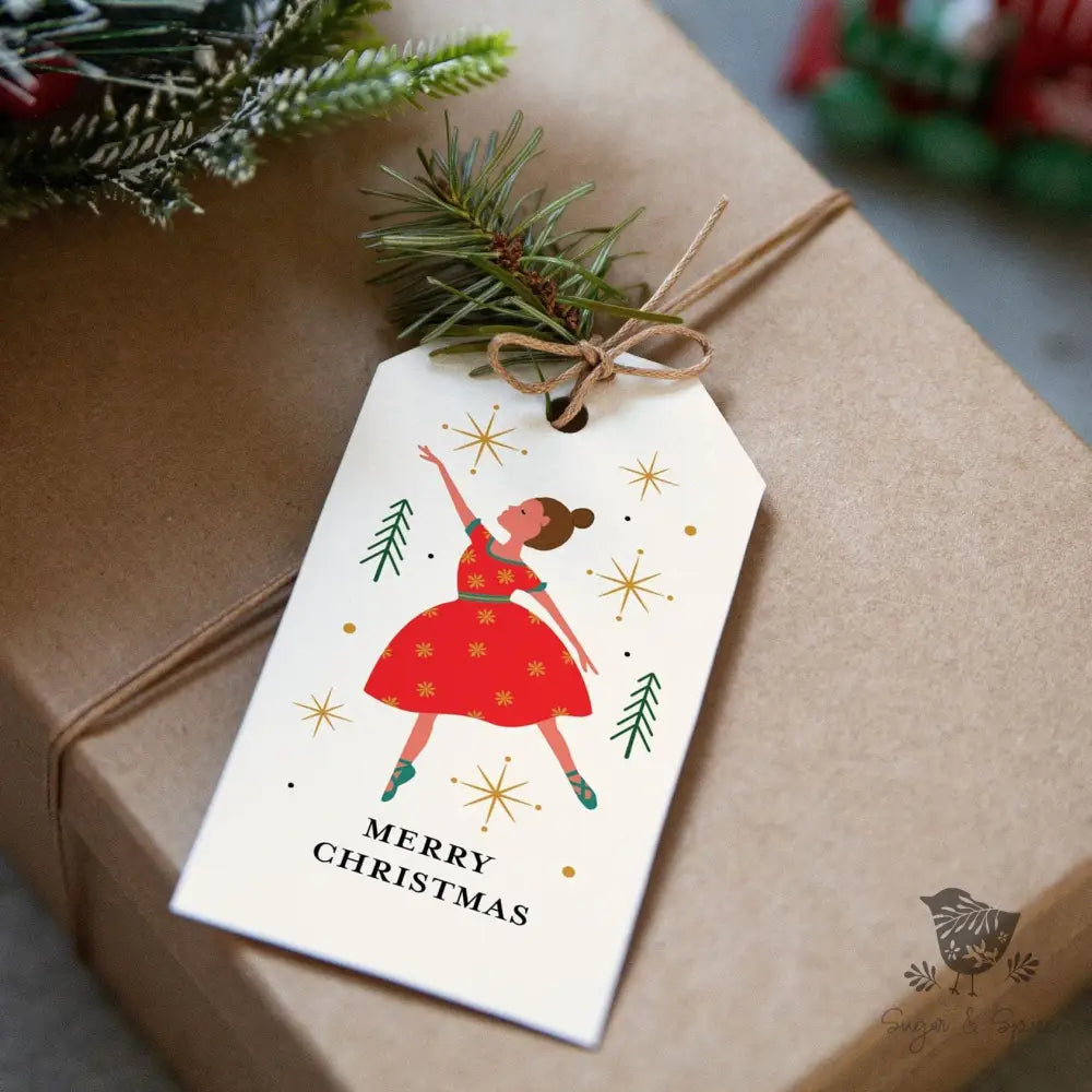 Nutcracker Ballerina Christmas Gift Tag - Premium Craft Supplies & Tools > Party & Gifting > Labels, Stickers & Tags > Tags from Sugar and Spice Invitations - Just $26! Shop now at Sugar and Spice Paper