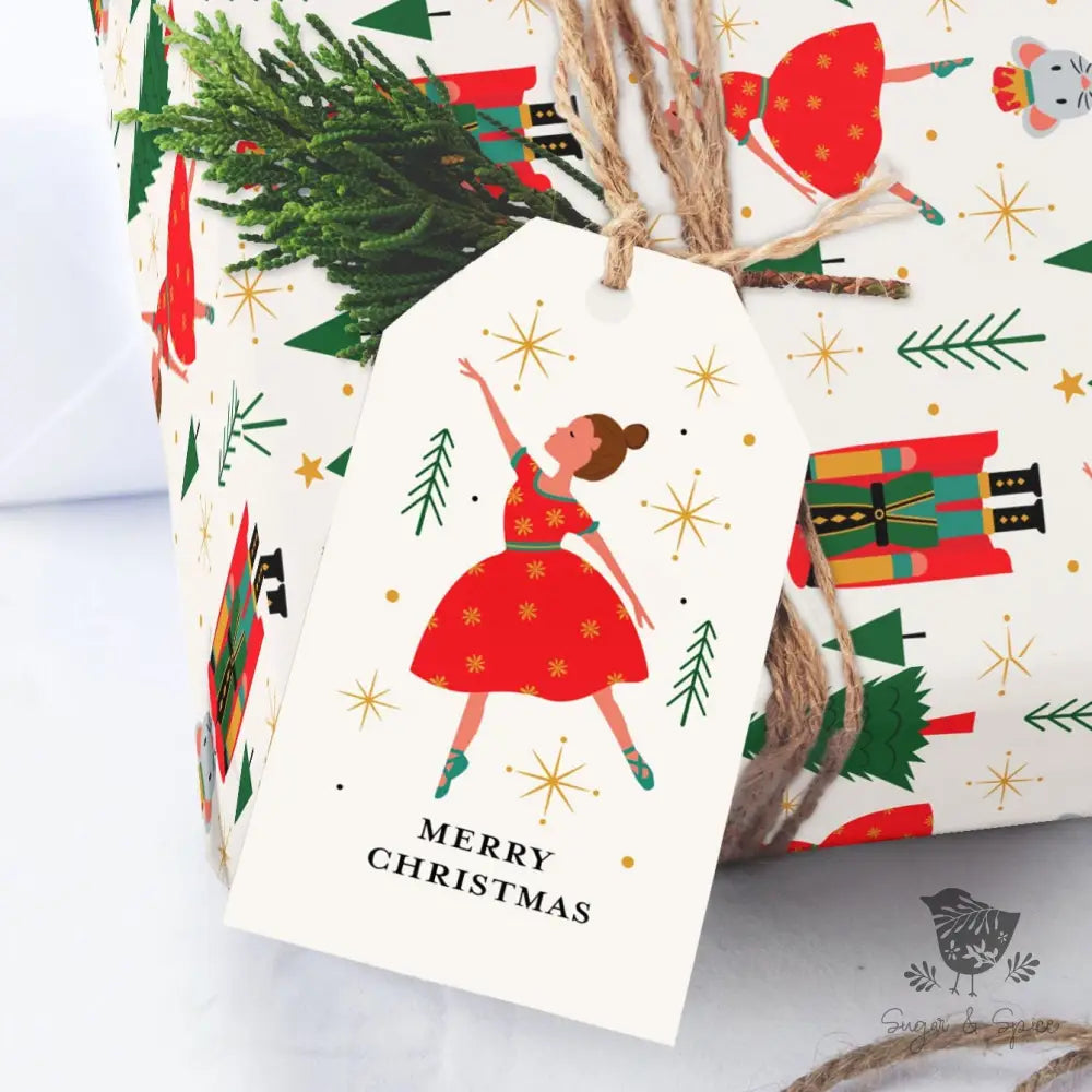 Nutcracker Ballerina Christmas Gift Tag - Premium Craft Supplies & Tools > Party & Gifting > Labels, Stickers & Tags > Tags from Sugar and Spice Invitations - Just $26! Shop now at Sugar and Spice Paper