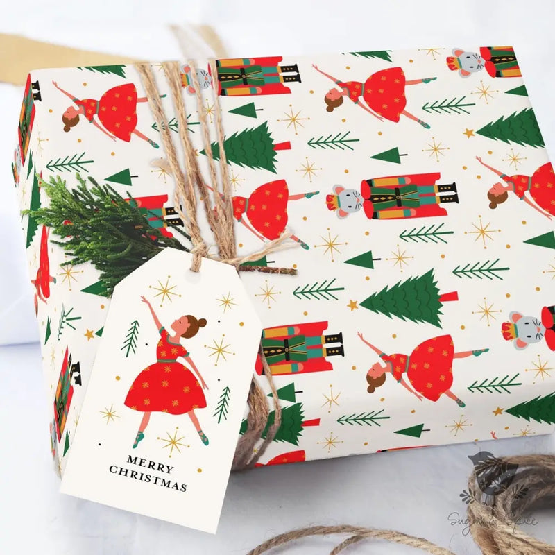 Nutcracker Ballerina Wrapping Paper - Premium Craft Supplies & Tools > Party & Gifting > Packaging & Wrapping from Sugar and Spice Invitations - Just $26.10! Shop now at Sugar and Spice Paper