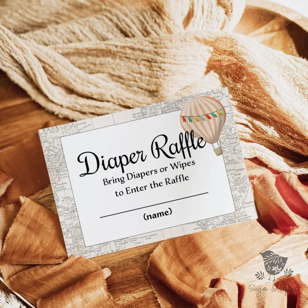 Oh the Places she'll Go Diaper Raffle - Premium Paper & Party Supplies > Paper > Invitations & Announcements > Invitations from Sugar and Spice Invitations - Just $1.90! Shop now at Sugar and Spice Paper