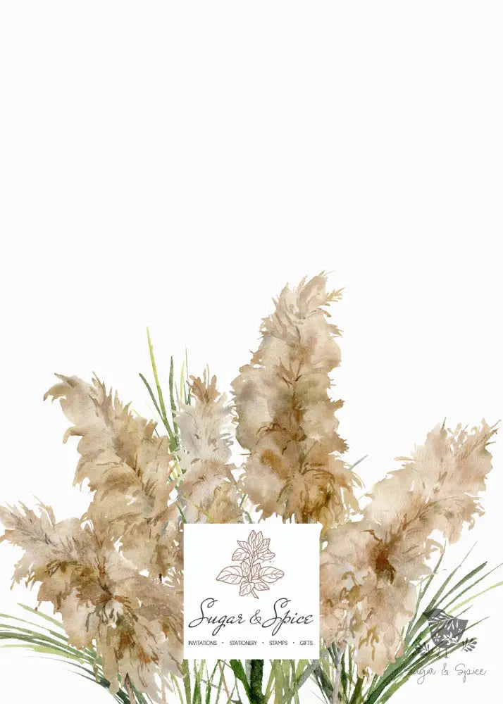 Pampas Grass Bridal Shower Invitation - Premium  from Sugar and Spice Invitations - Just $1.95! Shop now at Sugar and Spice Paper