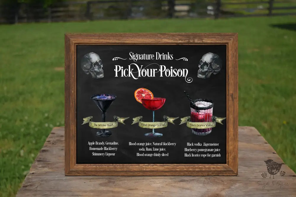 Pick your Poison Halloween Signature Drink Sign - Premium  from Sugar and Spice Invitations - Just $45! Shop now at Sugar and Spice Paper