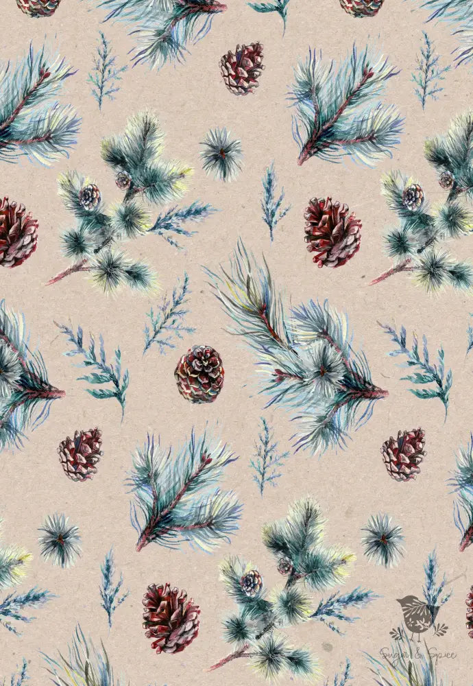 Pinecone Wrapping Paper - Premium Craft Supplies & Tools > Party & Gifting > Packaging & Wrapping from Sugar and Spice Invitations - Just $26.10! Shop now at Sugar and Spice Paper