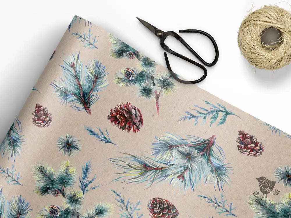 Pinecone Wrapping Paper - Premium Craft Supplies & Tools > Party & Gifting > Packaging & Wrapping from Sugar and Spice Invitations - Just $26.10! Shop now at Sugar and Spice Paper