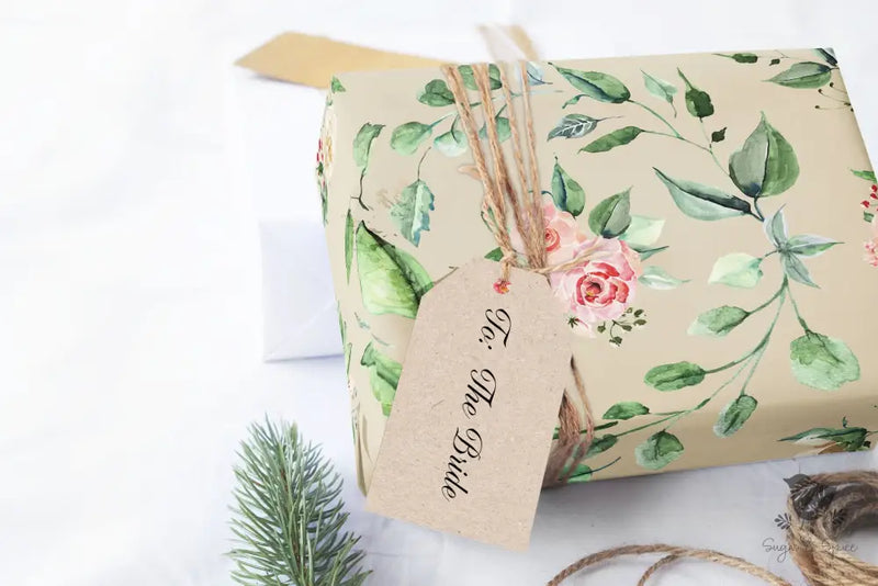 Pink Floral Greenery Wrapping Paper - Premium Craft Supplies & Tools > Party & Gifting > Packaging & Wrapping from Sugar and Spice Invitations - Just $26.10! Shop now at Sugar and Spice Paper