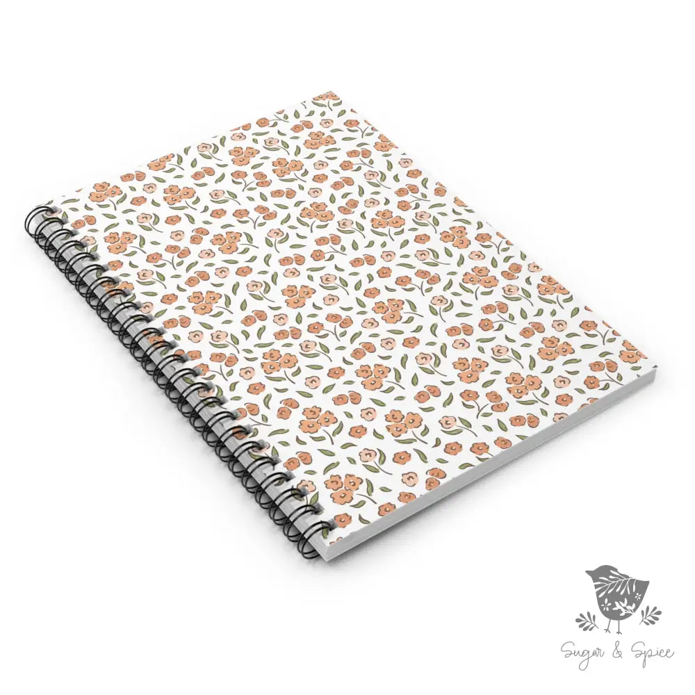 Pink Floral Orange Spiral Notebook - Premium Paper products from Printify - Just $15! Shop now at Sugar and Spice Paper