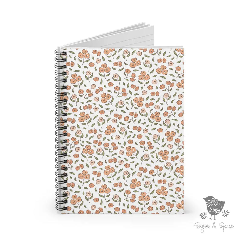 Pink Floral Orange Spiral Notebook - Premium Paper products from Printify - Just $15! Shop now at Sugar and Spice Paper