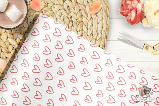 Pink Hearts Valentine Wrapping Paper Craft Supplies & Tools > Party Gifting Packaging