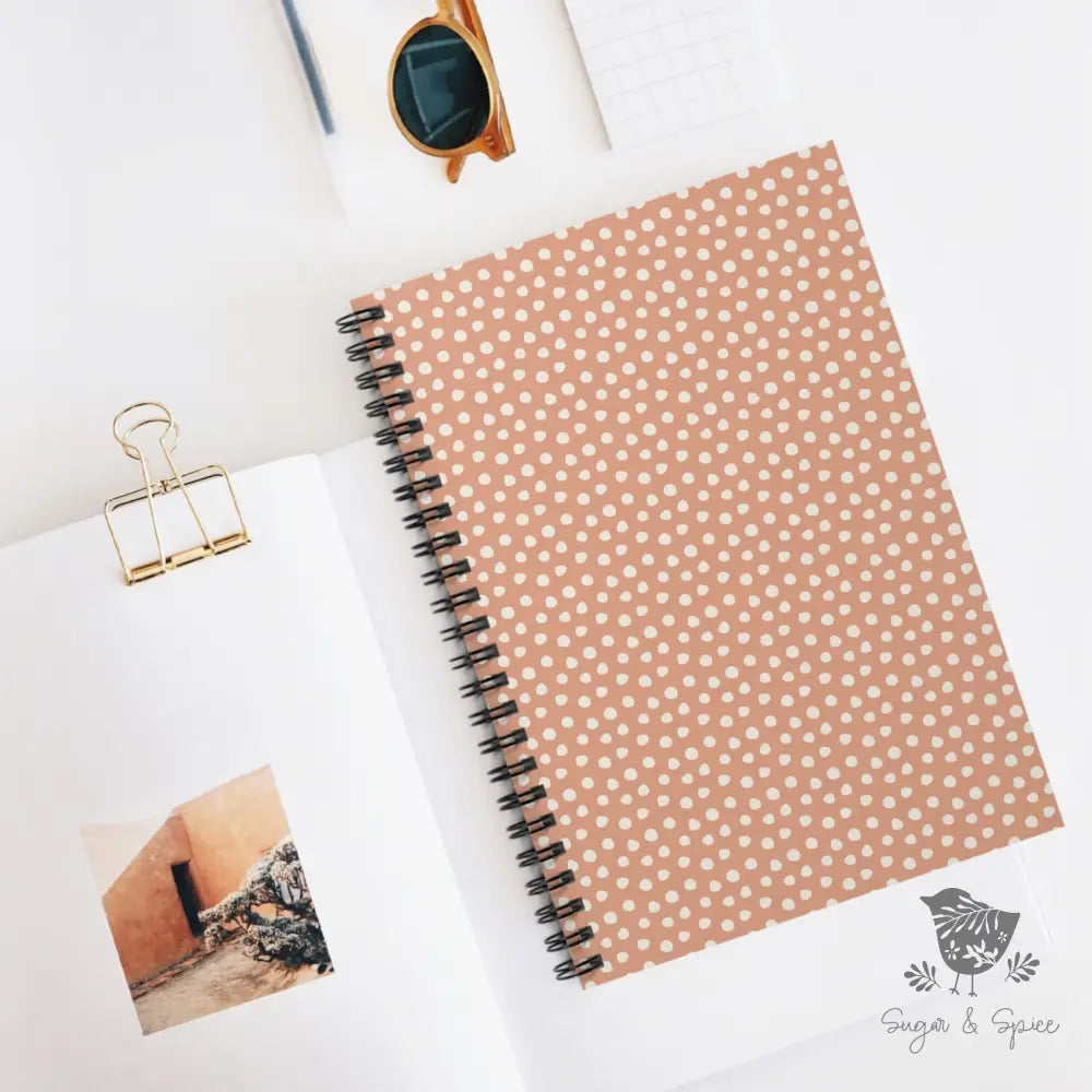Pink Polka Dot Stripe Spiral Notebook - Ruled Line - Premium Paper products from Printify - Just $14! Shop now at Sugar and Spice Paper