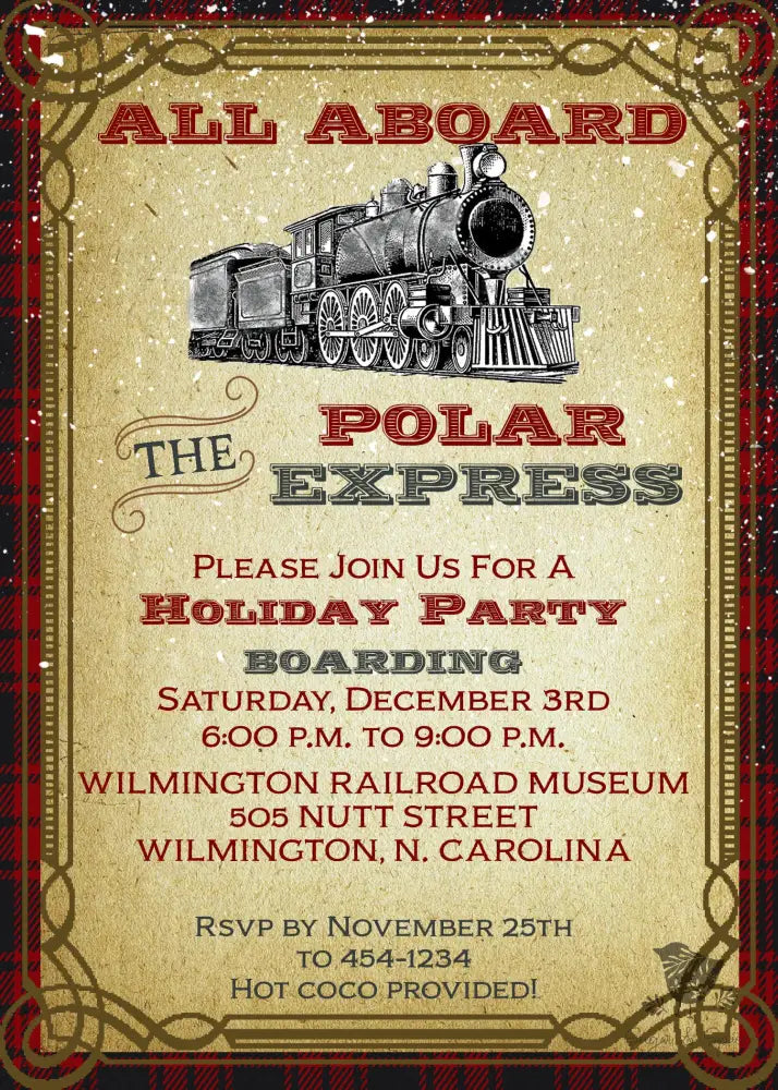 Polar Express Christmas Invitation - Premium Digital File from Sugar and Spice Invitations - Just $2.10! Shop now at Sugar and Spice Paper