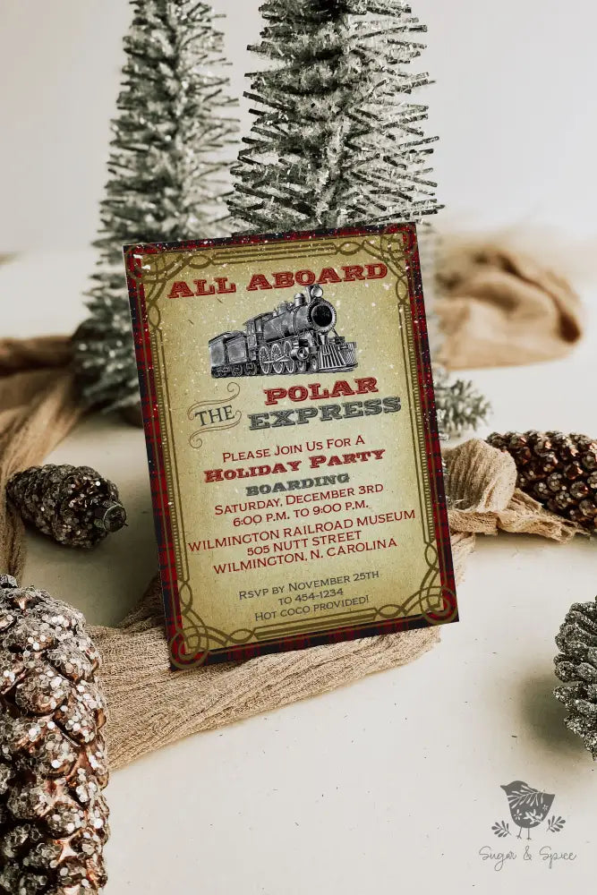 Polar Express Christmas Invitation - Premium Digital File from Sugar and Spice Invitations - Just $2.10! Shop now at Sugar and Spice Paper