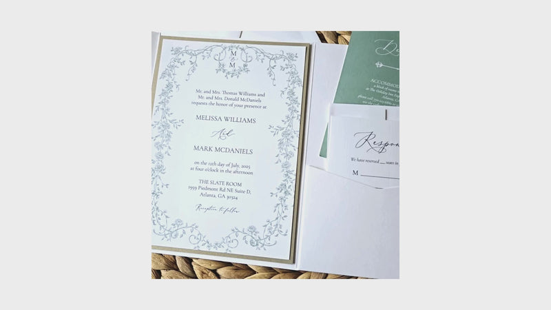 Elegant Greenery Olive Leaf Wedding Invitation Suite