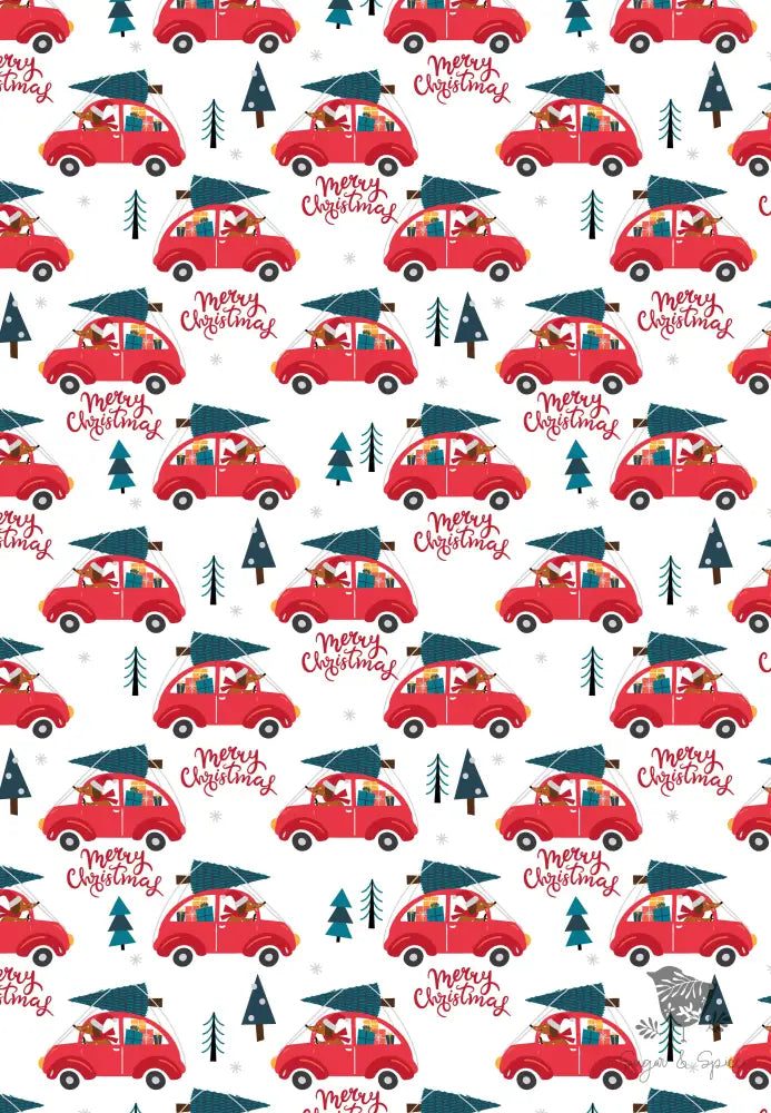 Red Car and Dog  Wrapping Paper - Premium Craft Supplies & Tools > Party & Gifting > Packaging & Wrapping from Sugar and Spice Invitations - Just $26.10! Shop now at Sugar and Spice Paper