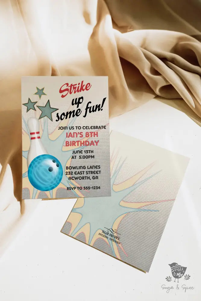 Retro Birthday Birthday Invitation - Premium Digital File from Sugar and Spice Invitations - Just $1.95! Shop now at Sugar and Spice Paper
