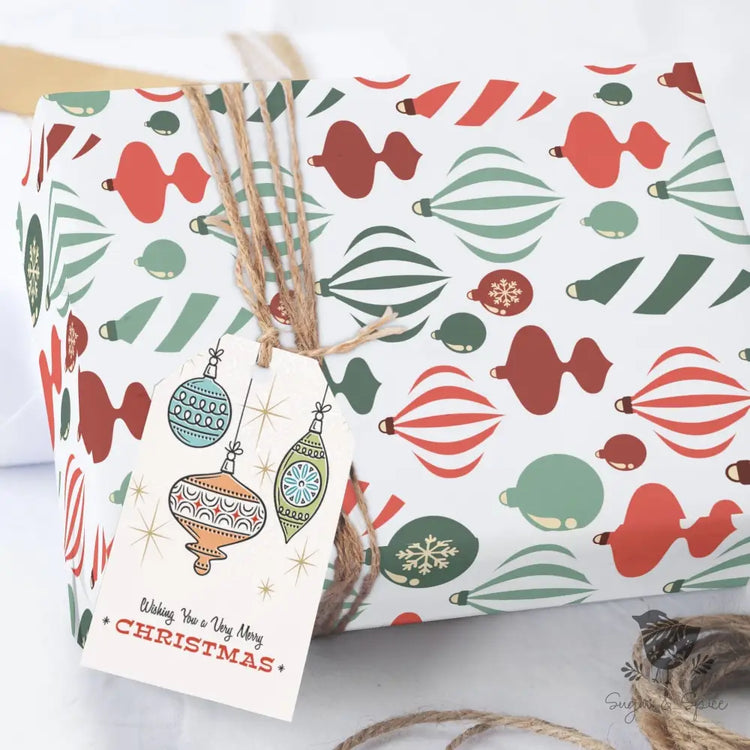 Retro Holiday Wrapping Paper - Premium Craft Supplies & Tools > Party & Gifting > Packaging & Wrapping from Sugar and Spice Invitations - Just $26.10! Shop now at Sugar and Spice Paper