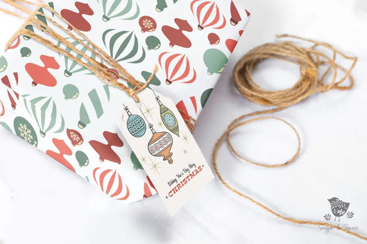 Retro Holiday Wrapping Paper - Premium Craft Supplies & Tools > Party & Gifting > Packaging & Wrapping from Sugar and Spice Invitations - Just $26.10! Shop now at Sugar and Spice Paper