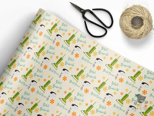 Retro Housewife Wrapping Paper - Premium Craft Supplies & Tools > Party & Gifting > Packaging & Wrapping from Sugar and Spice Invitations - Just $26.10! Shop now at Sugar and Spice Paper