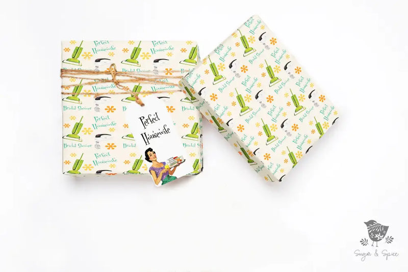 Retro Housewife Wrapping Paper - Premium Craft Supplies & Tools > Party & Gifting > Packaging & Wrapping from Sugar and Spice Invitations - Just $26.10! Shop now at Sugar and Spice Paper