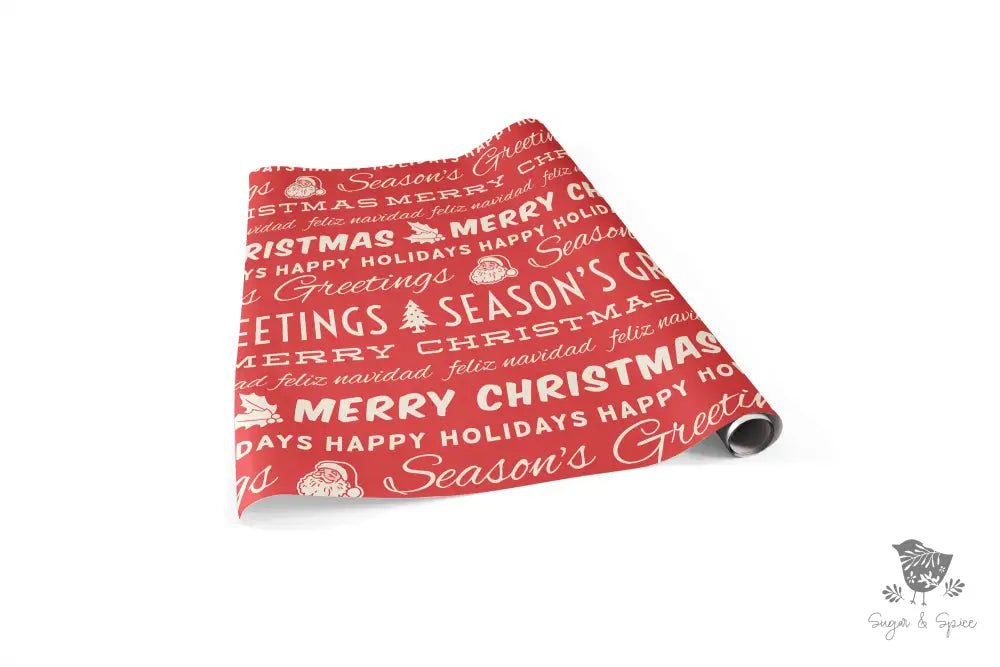 Retro Santa Wrapping Paper - Premium Craft Supplies & Tools > Party & Gifting > Packaging & Wrapping from Sugar and Spice Invitations - Just $26.10! Shop now at Sugar and Spice Paper