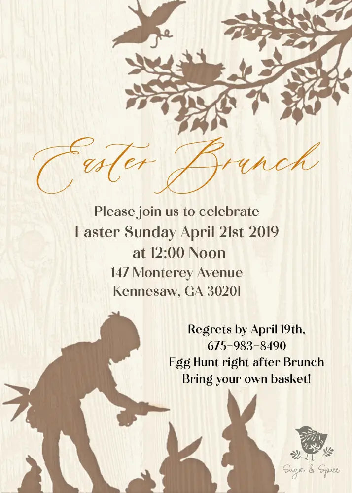 Rustic Brunch Boy Easter Invitation - Premium Paper & Party Supplies > Paper > Invitations & Announcements > Invitations from Sugar and Spice Invitations - Just $1.98! Shop now at Sugar and Spice Paper