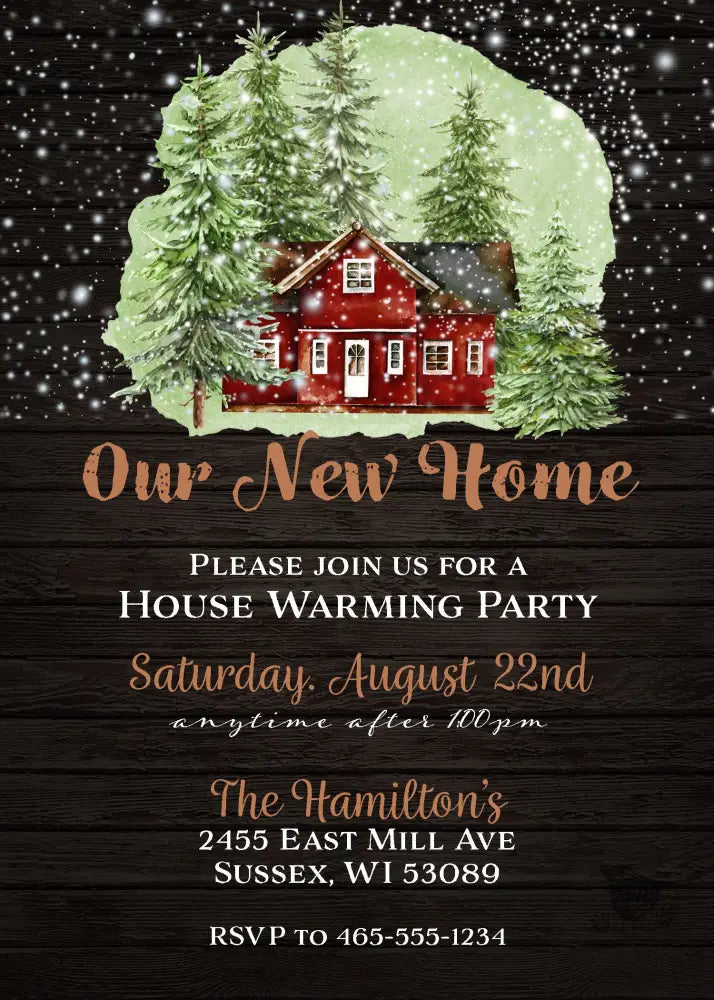 Rustic Cabin Housewarming Invitation - Premium Digital File from Sugar and Spice Invitations - Just $2.10! Shop now at Sugar and Spice Paper