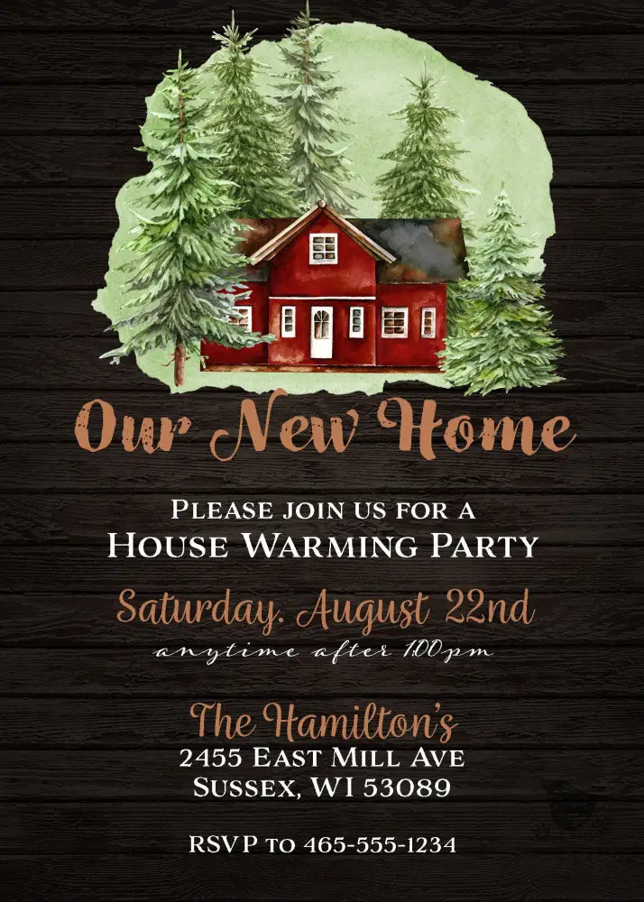 Rustic Cabin Housewarming Invitation - Premium Digital File from Sugar and Spice Invitations - Just $2.10! Shop now at Sugar and Spice Paper