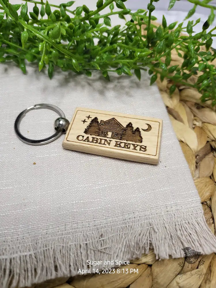 Rustic Cabin Wood KeyChain - Premium  from Sugar and Spice Paper & Gift - Just $8! Shop now at Sugar and Spice Paper