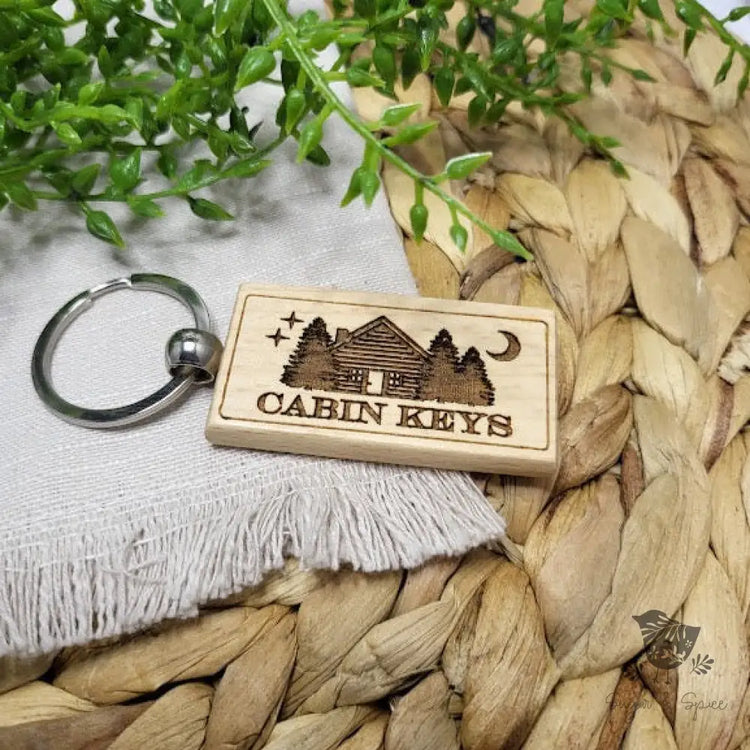 Rustic Cabin Wood KeyChain - Premium  from Sugar and Spice Paper & Gift - Just $8! Shop now at Sugar and Spice Paper