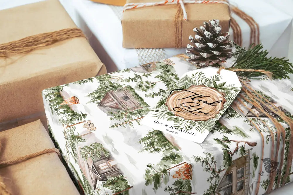 Rustic Woodland Forest Campfire Wrapping Paper - Premium Craft Supplies & Tools > Party & Gifting > Packaging & Wrapping from Sugar and Spice Invitations - Just $26.10! Shop now at Sugar and Spice Paper