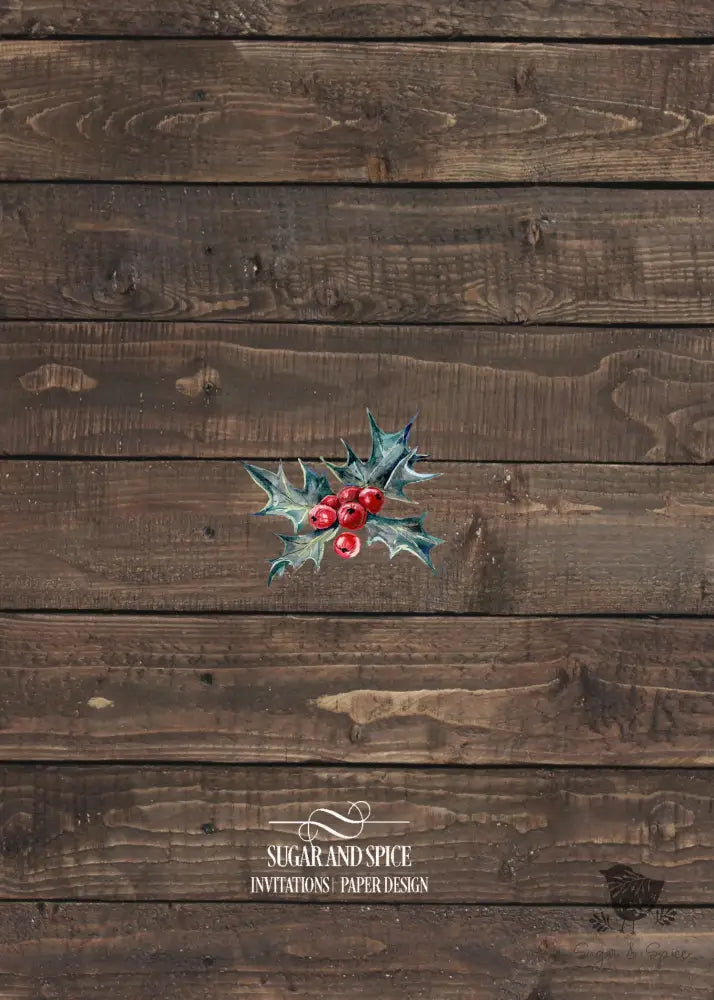 Rustic Wreath Christmas Invitation - Premium Digital File from Sugar and Spice Invitations - Just $2.10! Shop now at Sugar and Spice Paper