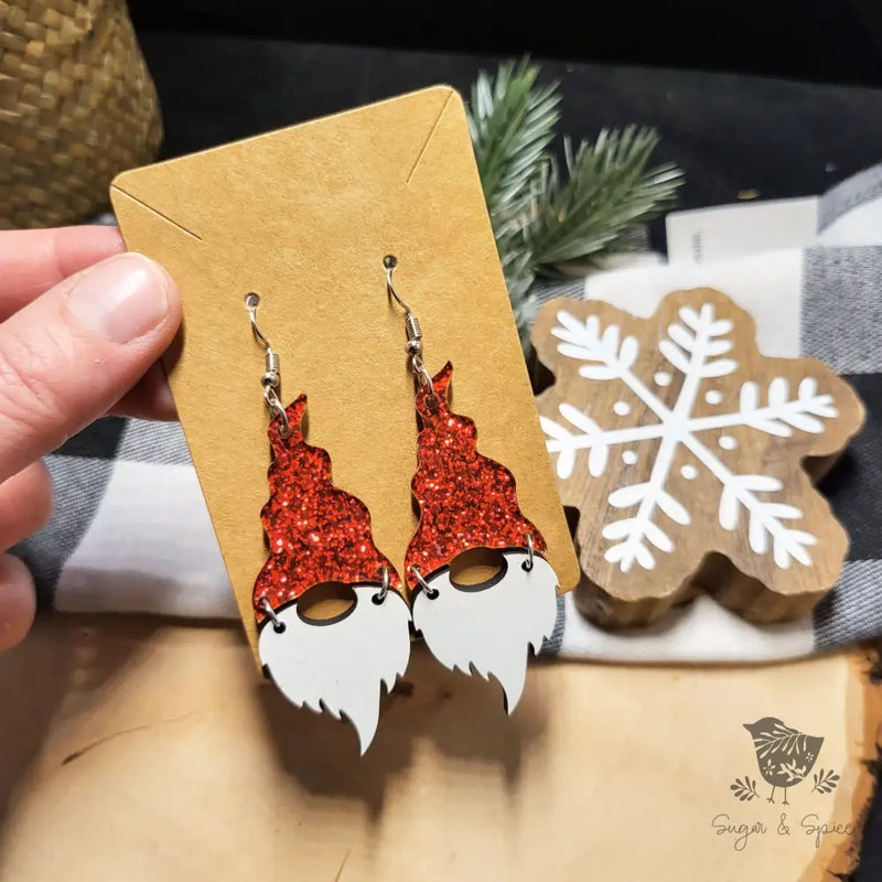 Santa Gnome Earrings - Premium  from Sugar and Spice Invitations - Just $11.25! Shop now at Sugar and Spice Paper