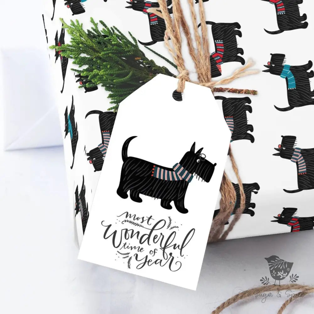 Scottish Terrier Dog Christmas Gift Tag - Premium Craft Supplies & Tools > Party & Gifting > Labels, Stickers & Tags > Tags from Sugar and Spice Invitations - Just $24! Shop now at Sugar and Spice Paper