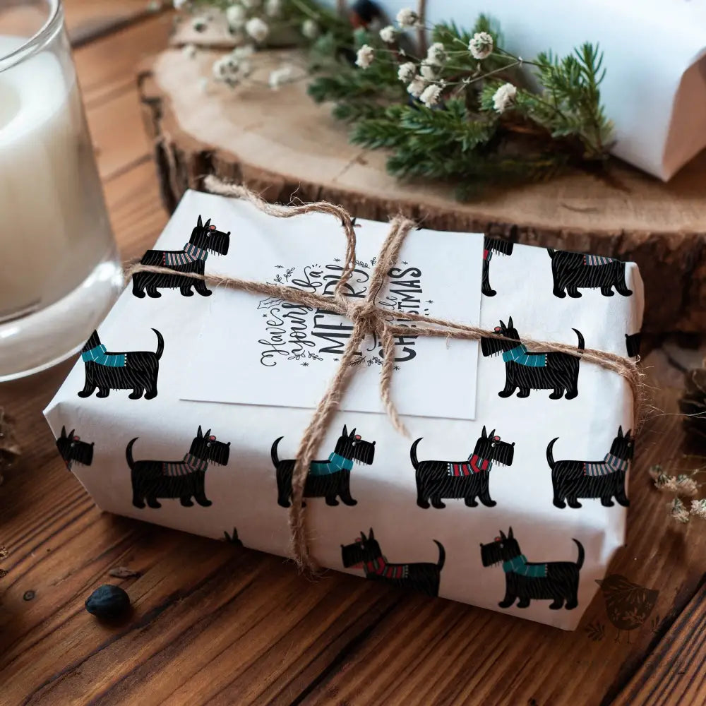 Scottish Terrier Dog Wrapping Paper - Premium Craft Supplies & Tools > Party & Gifting > Packaging & Wrapping from Sugar and Spice Invitations - Just $26.10! Shop now at Sugar and Spice Paper
