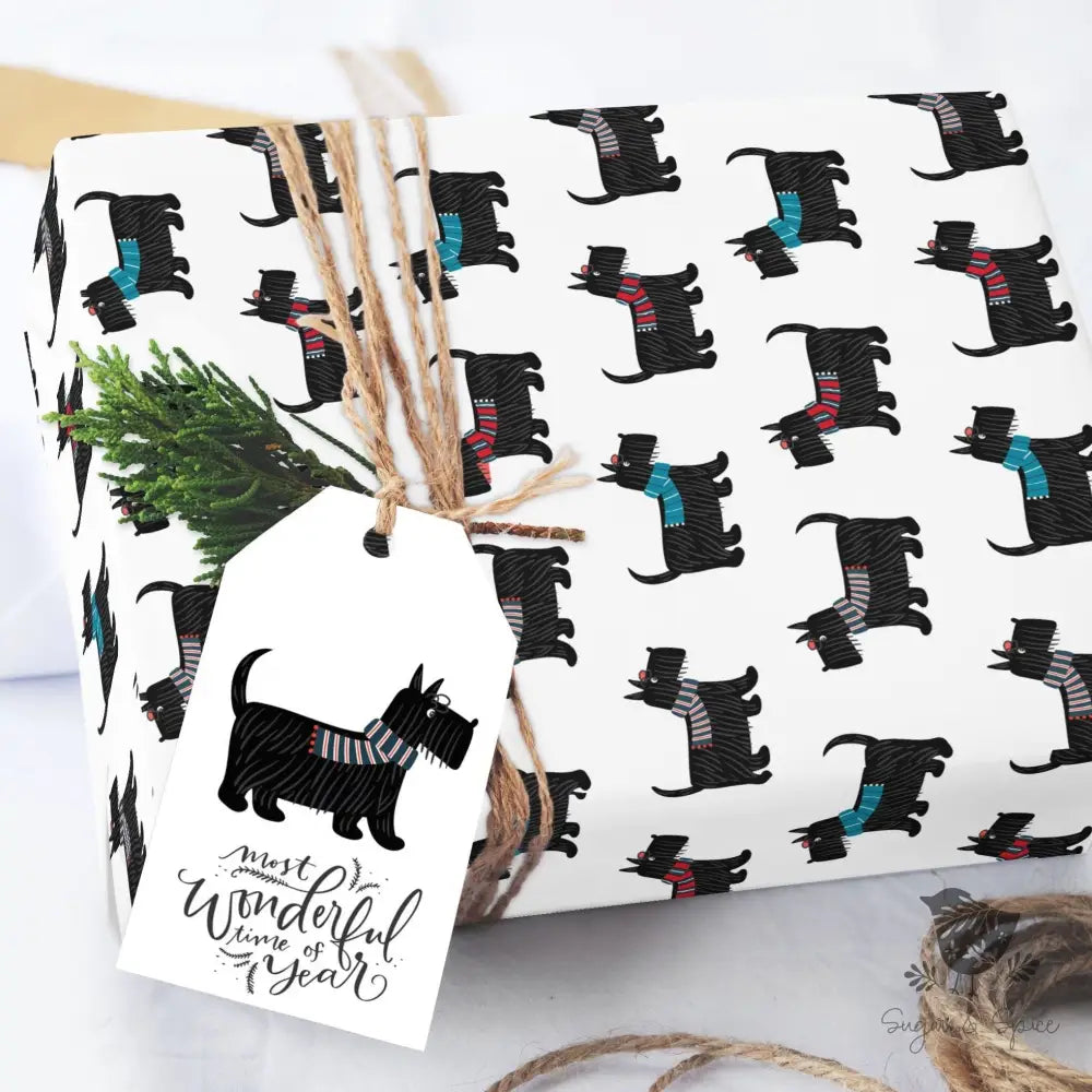 Scottish Terrier Dog Wrapping Paper - Premium Craft Supplies & Tools > Party & Gifting > Packaging & Wrapping from Sugar and Spice Invitations - Just $26.10! Shop now at Sugar and Spice Paper