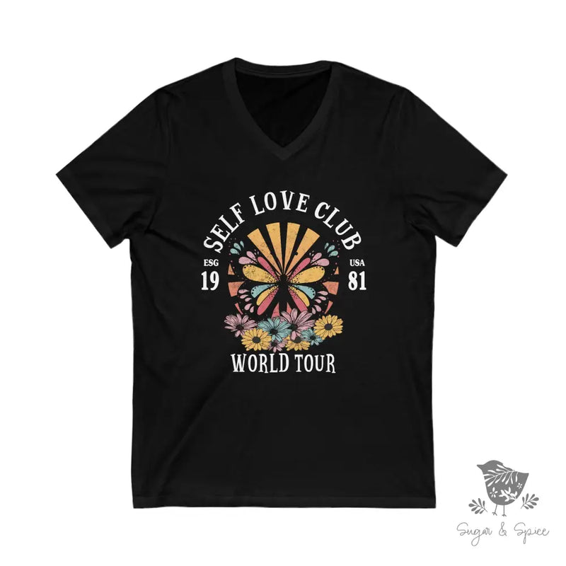 Self Love Butterfly V-Neck T-Shirt - Premium V-neck from Printify - Just $27.28! Shop now at Sugar and Spice Paper