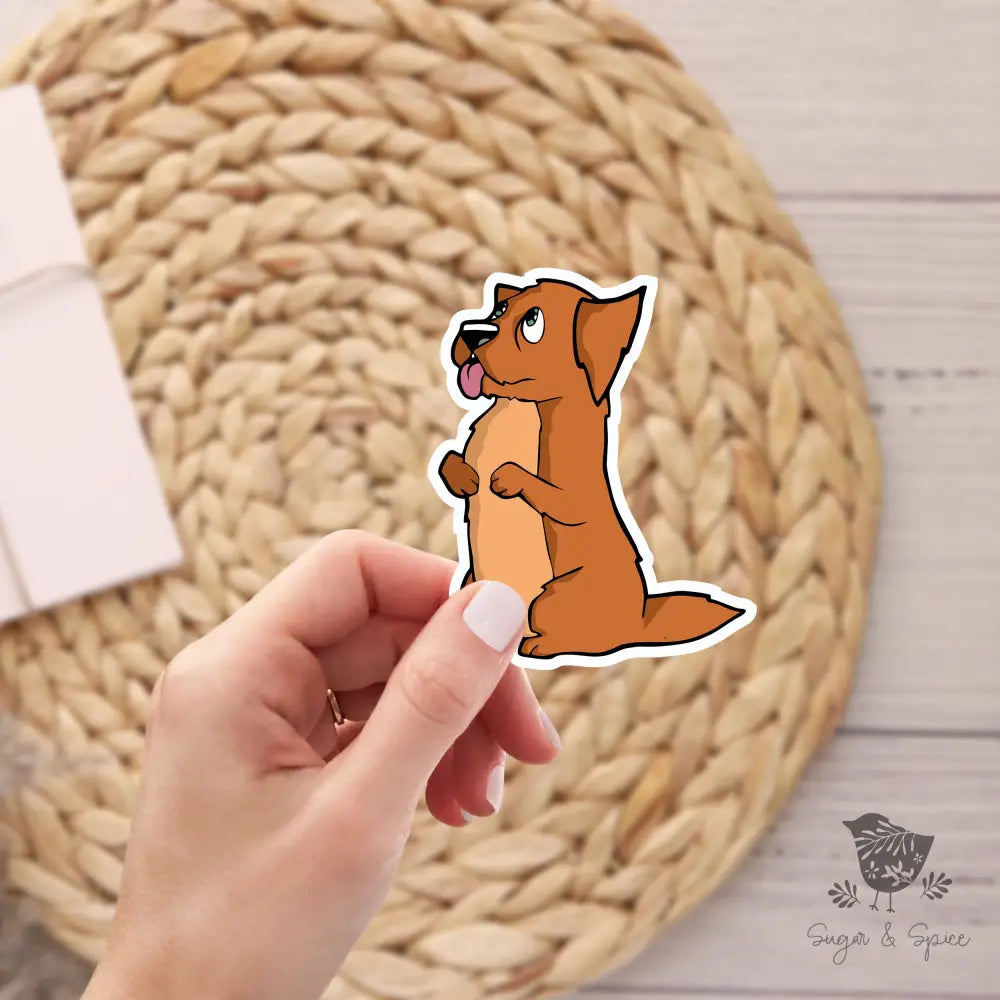 Sitting Dog Stickers - Premium  from Sugar and Spice Invitations - Just $3! Shop now at Sugar and Spice Paper
